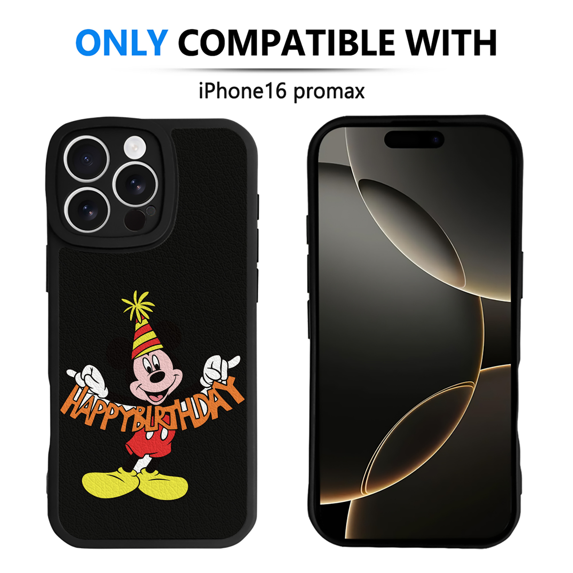 （画像用） ミッキーマウス Mickey Mouse 【iPhone 16シリーズ対応】シリコンスマホケース（レザー調） 材質：シリコン